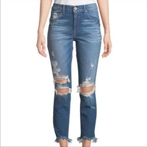 Pistola Monroe Cropped Cigarette Jeans Womens 27 Distressed Raw Hem